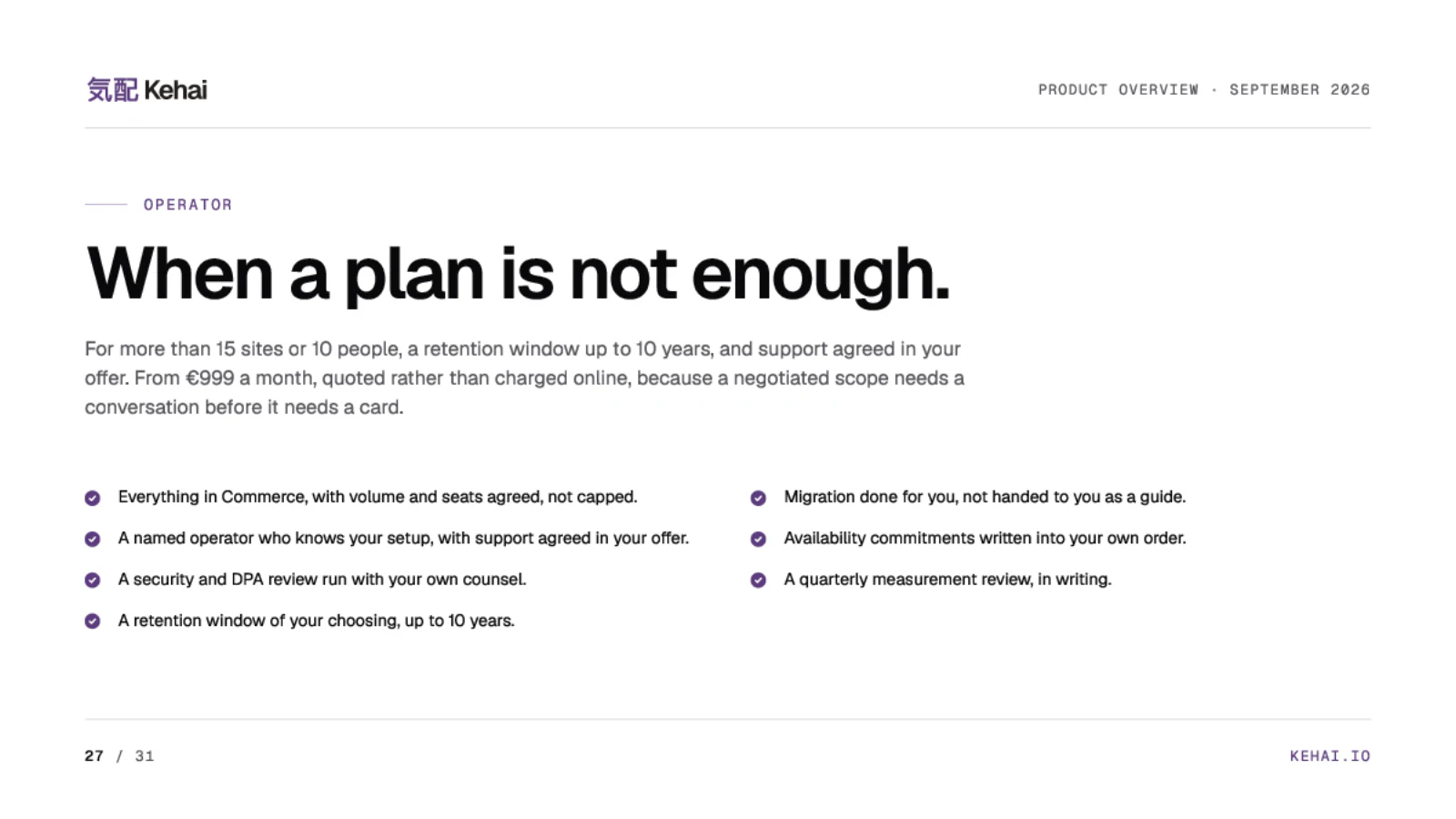 Page 27 of 31: When a plan is not enough.